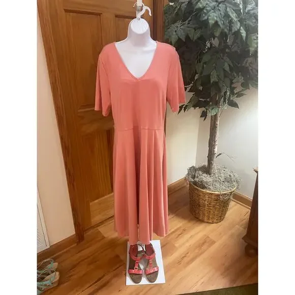 Alfani | Dresses | Alfani Fit And Flare Dress With Pockets Dusty Coral Size  Xl | Poshmark